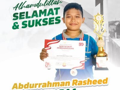 Prestasi Membanggakan, Abdurrahman Raih Juara 1 Adzan di Islamic Child Fest